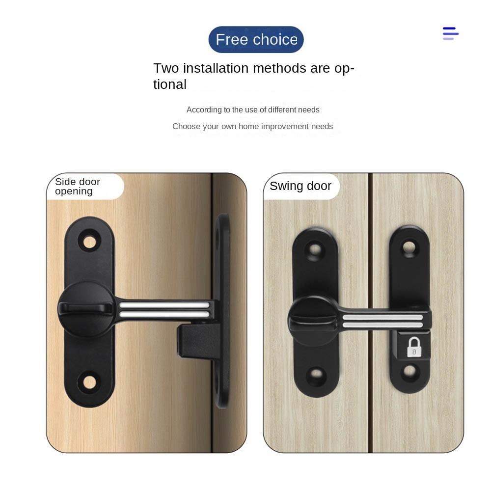 90/180 Degree Door Lock Guard Antitheft Door Hasps Protable Door Catch Bolt Bathroom