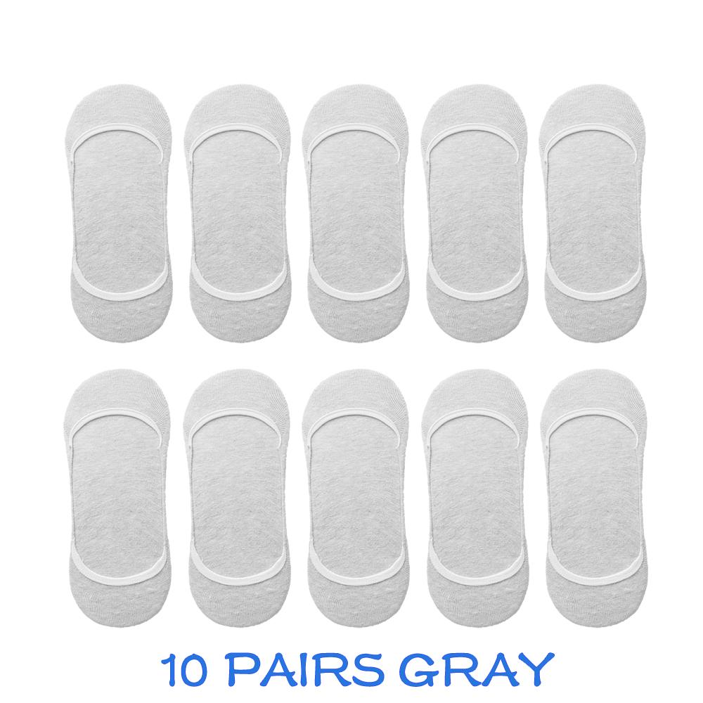 10 Pairs Women Invisible Sock Slippers Short Ankle Socks Set Fashion Ladies Woman Pack Solid Color Cotton Non-slip No Show Socks