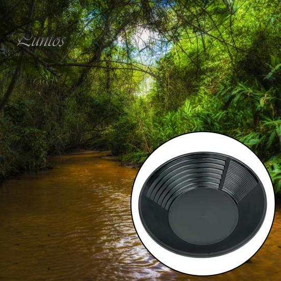 Ручной лоток для промывки, мощный, с тремя канавками, лоток для разведки редких металлов, портативный, легкий, круглый, пластиковый, просеивающий инструмент