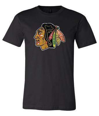 Футболка с потертым логотипом Chicago Blackhawks S-6XL Отслеживание!! Футболка Unisex