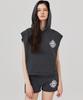 KITTY POTTERY Sleeveless Hooded Sweatshirt Charcoal