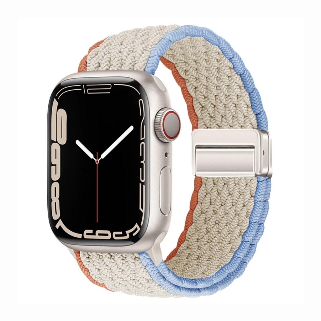 Плетеная нейлоновая ремешок-браслет Совместимый Для Apple Watch S10 46мм 44мм 40мм 45мм 49мм 41мм 38мм iWatch series se 10 7 3 5 6 8 9 Ultra