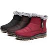 Winter Shoes Women Snow Boots Thick Sole Waterproof Flat Ankle Boots Warm Black Red