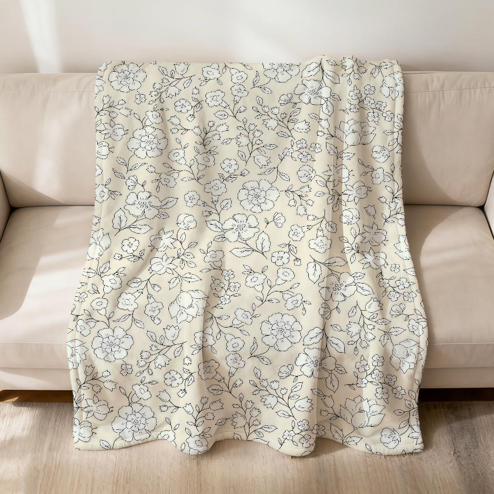 Yellow Floral Cute Fashion Pattern Flannel Soft Warm Plush Blanket For Sofa Living Room Pet Hogar Bedroom Gift Home Car Portable