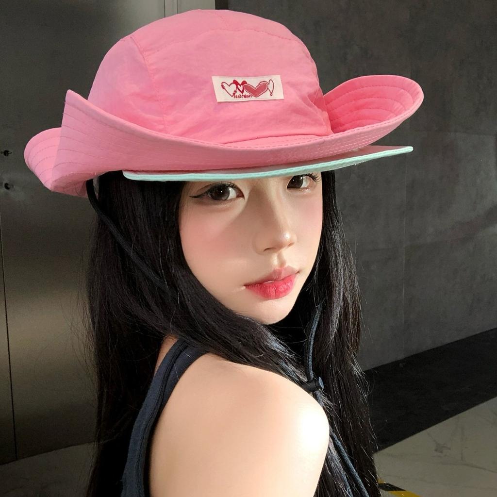 Outdoor double brim dopamine quick drying mountaineering hat children summer thin hiking sunshade sunscreen bucket hat