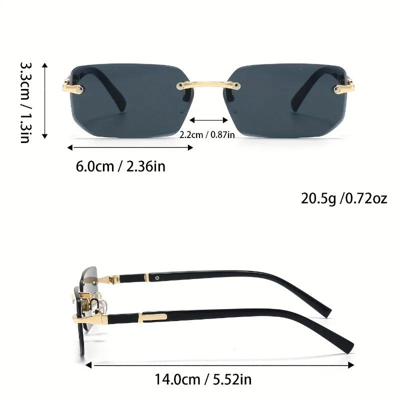 Модные ретро квадратные унисекс безободковые солнцезащитные очки с защитой от УФ-лучей, уличный стиль, универсальный дизайн, стройнящие, для мужчин и женщин