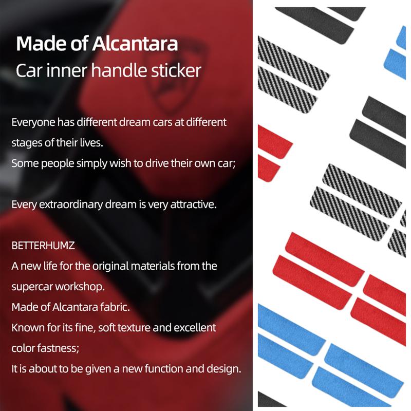 Made of Alcantara Betterhumz For Ford F-150 SVT Raptor -2025 Car Inner Door Handel Trim Stickers Decor Interior Accessories