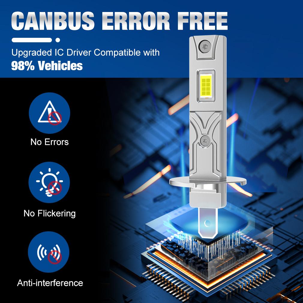 2 шт. 22000LM H1 H3 светодиодные лампы для фар Mini Canbus H1 светодиодная лампа 35 Вт 16-ядерный CSP для автомобильных фар без вентилятора DRL свет авто диодные противотуманные фары 12 В 6000 К белый