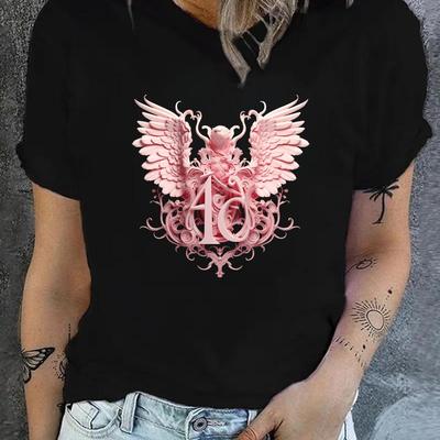 Женская однотонная футболка с круглым вырезом, не мнется