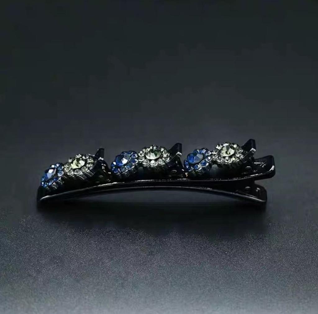 Rhinestones Braided Hair Clips For Girls Hairclip with 3 Flowers Hair Span With Crystalllume Women Hairpin Hair Accessories