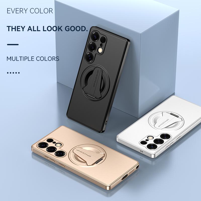 KEYSION Магнитный чехол для телефона Samsung S26 Ultra 5G Металлическая краска TPU+PC Вертикальная подставка Ударопрочный чехол для Galaxy S26+ Plus
