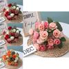 Vibrant 21 Heads Artificial Silk Flowers Rose Bunch Bouquet For Timeless Wedding Arrangements