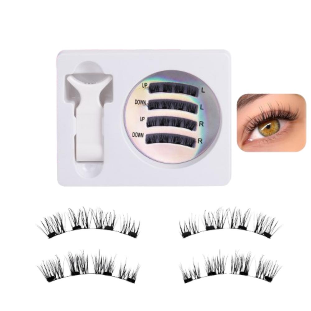 Reusable Non-glue False Eyelashes 3D Manga Lashes Long Lasting Magnetic Eyelash Kit Novice