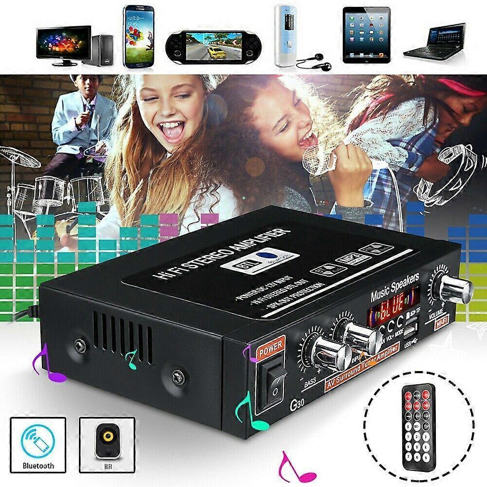 1000W Power Amplifiers Audio Bluetooth Amplificador Subwoofer Speaker New
