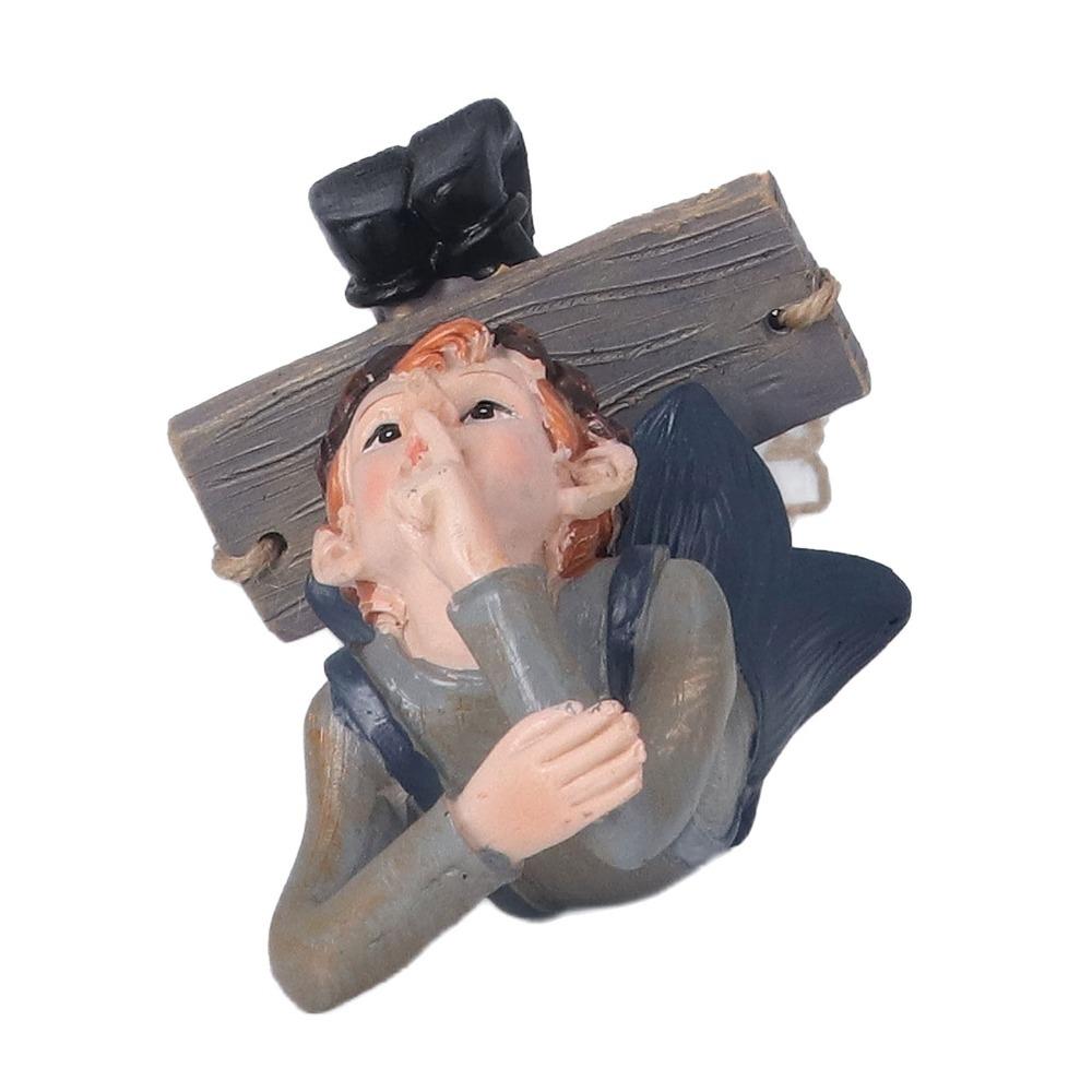 Resin Swinging Elf Figurine Hanging Resin Garden Statue Outdoor Elf Sculpture For Garden