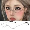 Without Lens Y2K Half Frame Glasses Chic Harajuku Photography Fake Glasses Cosplay Party