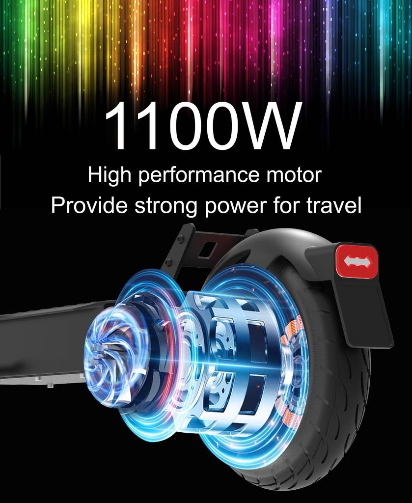 DriveTron DT08 Adult Electric Scooter, 25 mph, 37 Mile Range, 48V 13Ah 500W, Front Disc Brake + EABS, IPX5