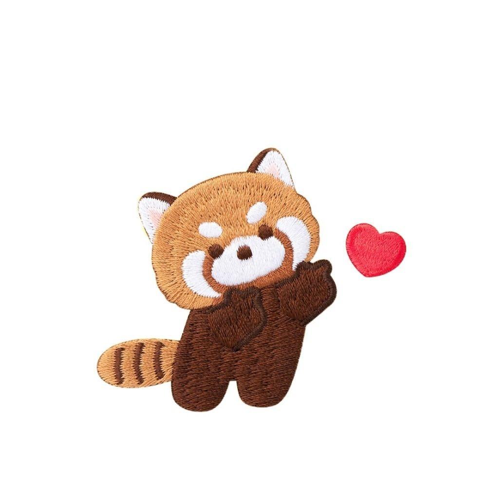 Clothing Accesories Lesser Panda Red Panda Patches Self-adhesive Cartoon Clothes Appliques Cute DIY Clothes Sticker Hairclip