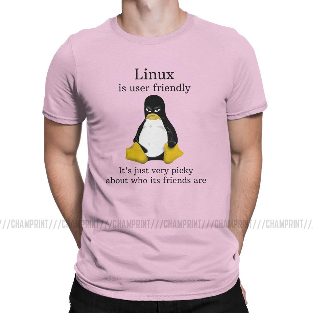 Linux удобен для пользователя футболки Мужчины Arch Linux Tux Программист Компьютерный разработчик Футболка Geek Nerd