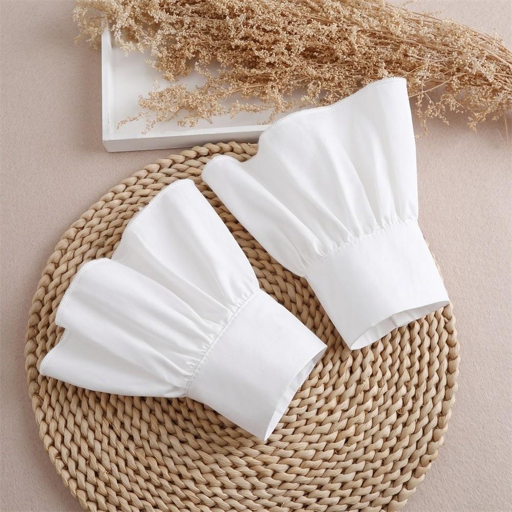 Ruffles Pleated Fake Sleeves Chiffon Fake Flared Sleeves Hand Wrist Cuffs  Blouse Wrist Warmers