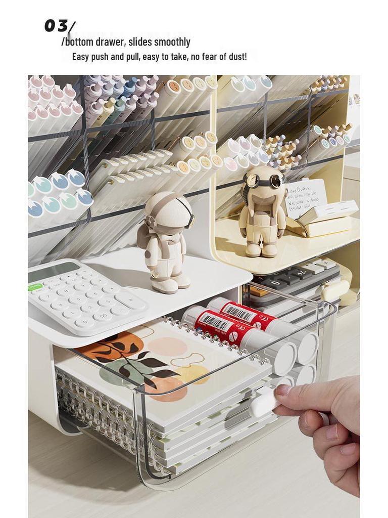 Наклонный держатель для ручек Органайзер для стола - Большая вместимость