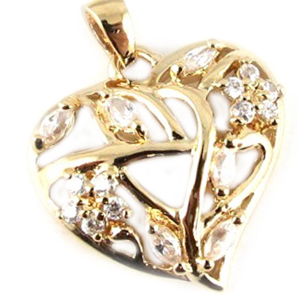 Les Trésors De Lily [E0242] - Позолоченный кулон «Amour Filled» белый/Белый