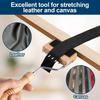 Gooseneck Webbing Stretcher Upholstery Tool with 6 Metal Spikes Wooden Handle Webbing Stretching Tool for Leather Canvas