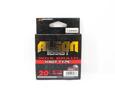 YGK Узел оплетки Algon Assist WX, тип 6 м, размер 20, 200 фунтов, серебро (9637)
