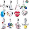 Original Design 925 Sterling Silver Bee Dog Together Forever Hourglass Dangle Heart Charm Fit  Bracelet DIY Beads Jewelry