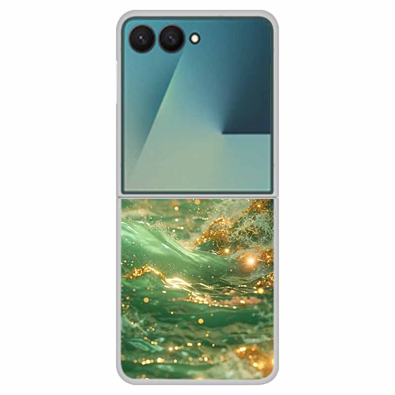 For Samsung Z Flip7 Flip 7 Case Flower Colour Back Cover Hard PC Phone Cases For Samsung Galaxy Z Flip7 Foldable Tansparent Capa