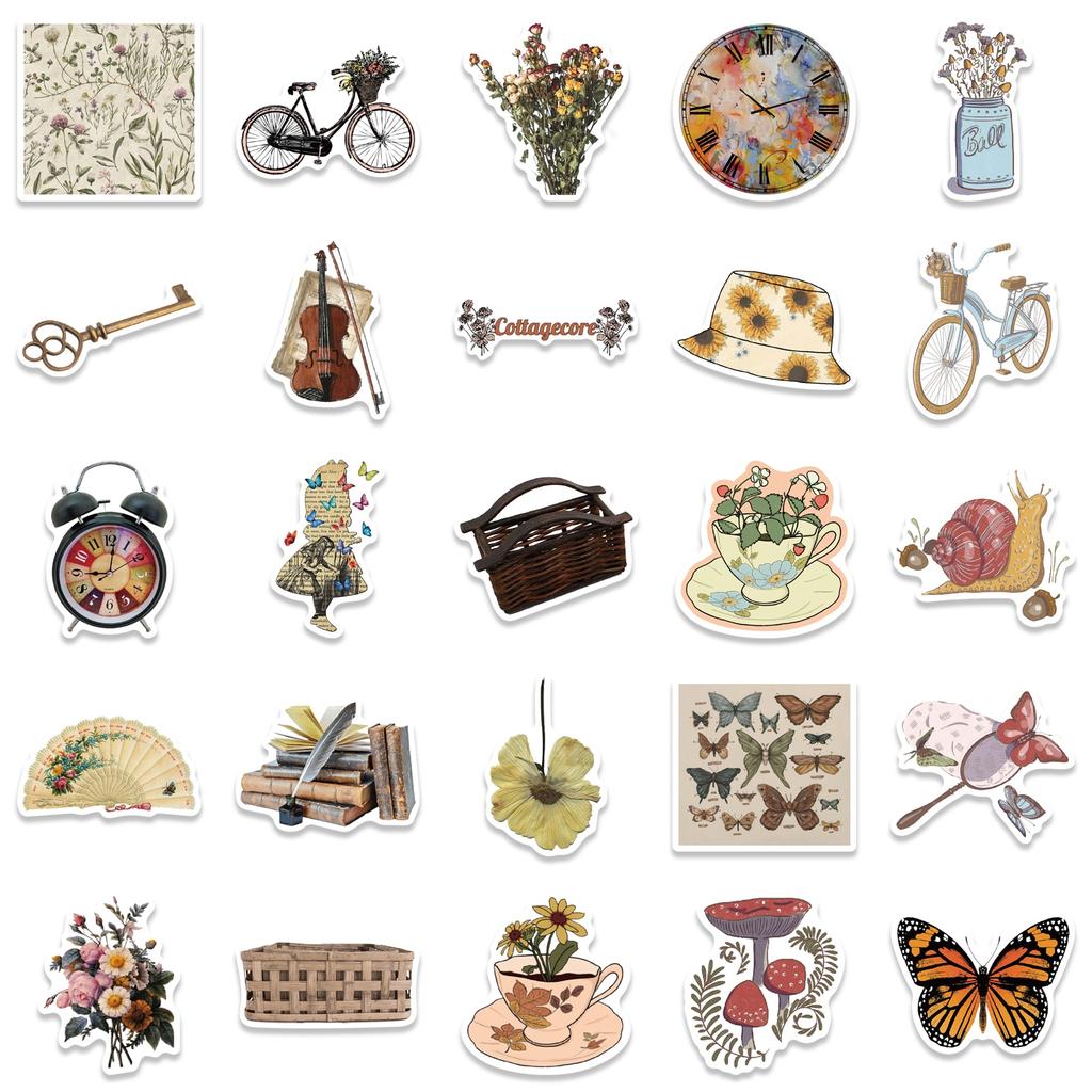 10/50PCS Retro Things Stickers Old Time Graffiti Stickers for DIY Luggage Laptop Skateboard Motorcycle Bicycle Sticker