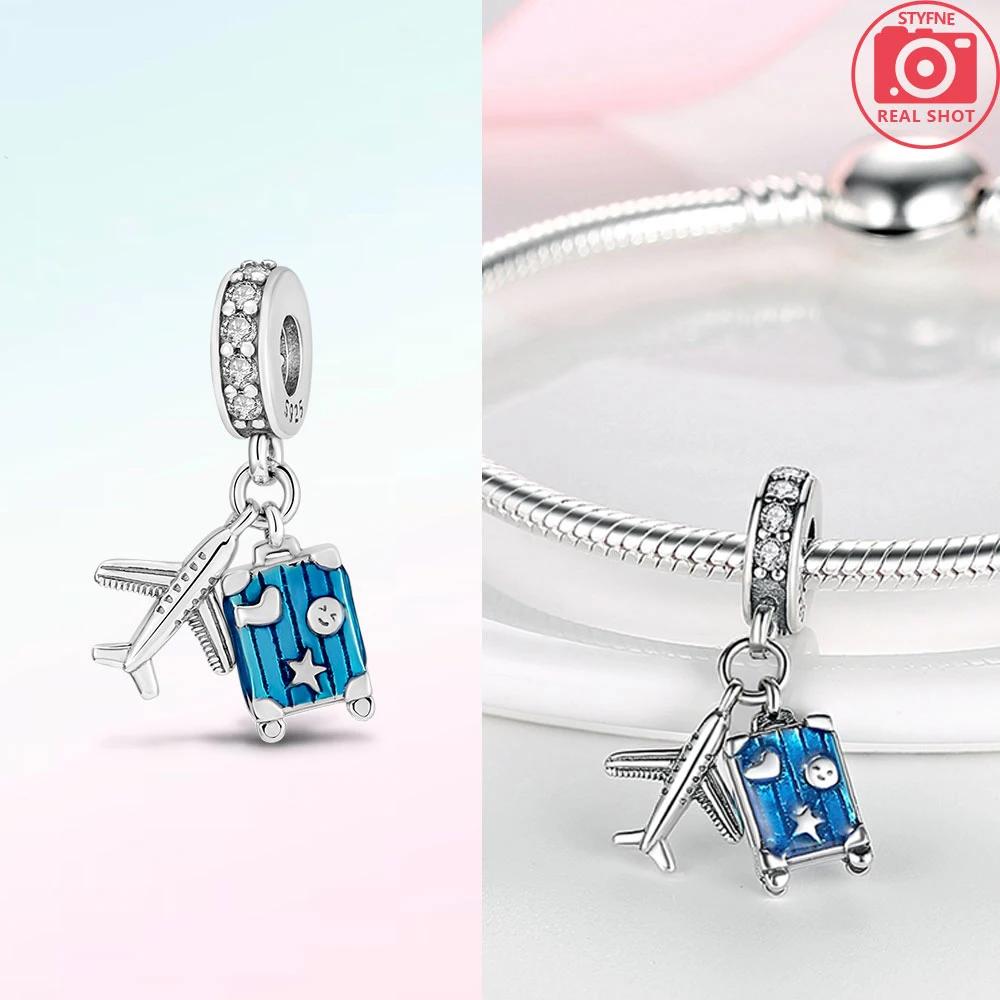 Pink Butterfly Luminous Firefly Dangle New Copper Charms Bead Fit Bangle Bracelet Necklace Diy Jewelry Women Gift