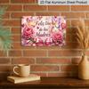 2D Flat, 1pc "Feliz Día De Las Madres" Plaque, 12"×8" - Pink Floral & Fairy Decor Sign - Aluminium Wall Hanging Decoration, Mother's Day Gift