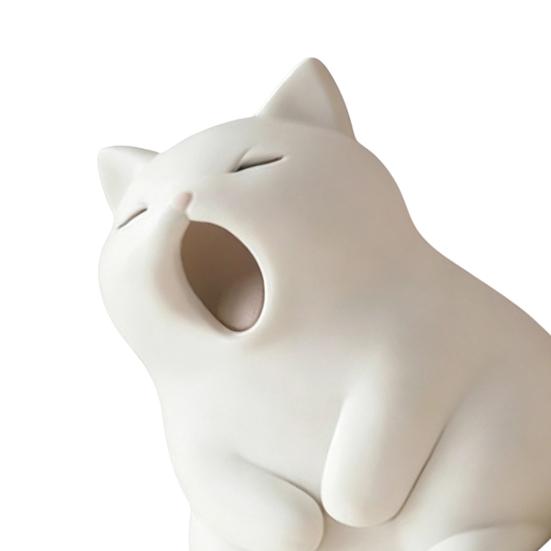 Фигурка зевающего кота, 3D-печать, милая маленькая статуэтка кошки, коллекционный питомец-украшение для дома, офиса, рабочего стола, подарок для любителей кошек