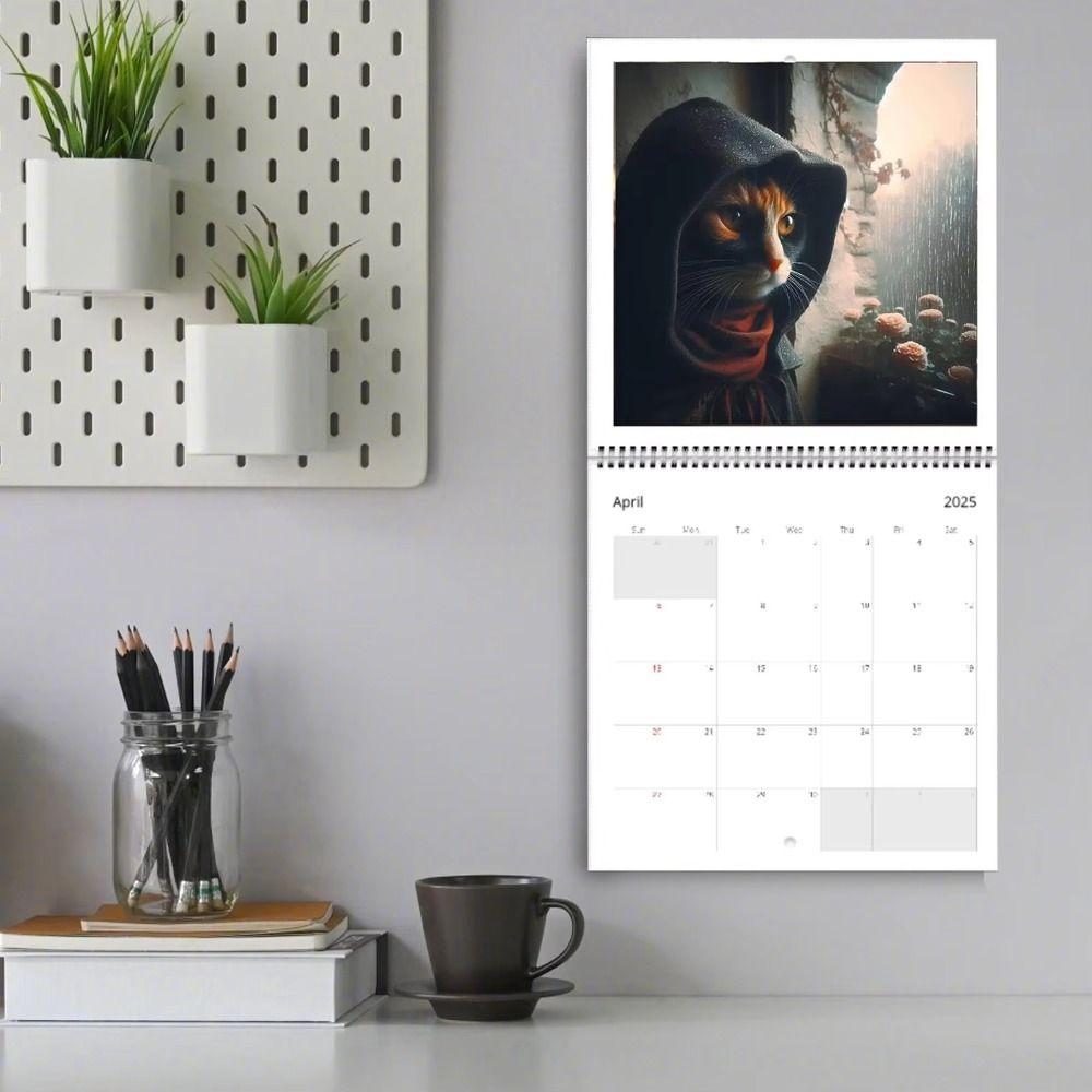 Original Illustrations 2025 New Year Calendar Dark Fores Hanging Wall Calendary New Year Gifts