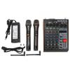 SM4 4 Channel Mixer 4 Channel Mixing Console with Dual Wireless Microphones 100‑240V US Plug