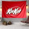 Гобелен с принтом KitKat, Настенный декор, Гостиная, общежитие, Большой настенный декор, Тканевый декор, Веер, Подарки на день рождения