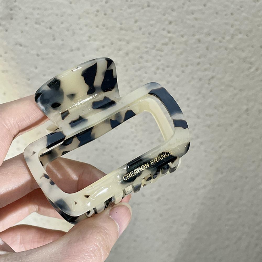 Acetate Square Hair Claw Elegant Hair Clip Retro Horsetail Clip  Girls