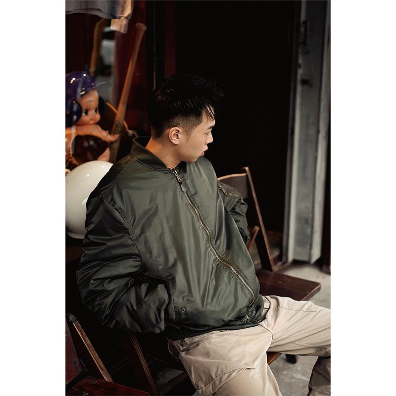 Куртка пилот военного образца Normanlong MA1: Мужская классическая утолщенная осенне-зимняя бейсбольная куртка ВВС