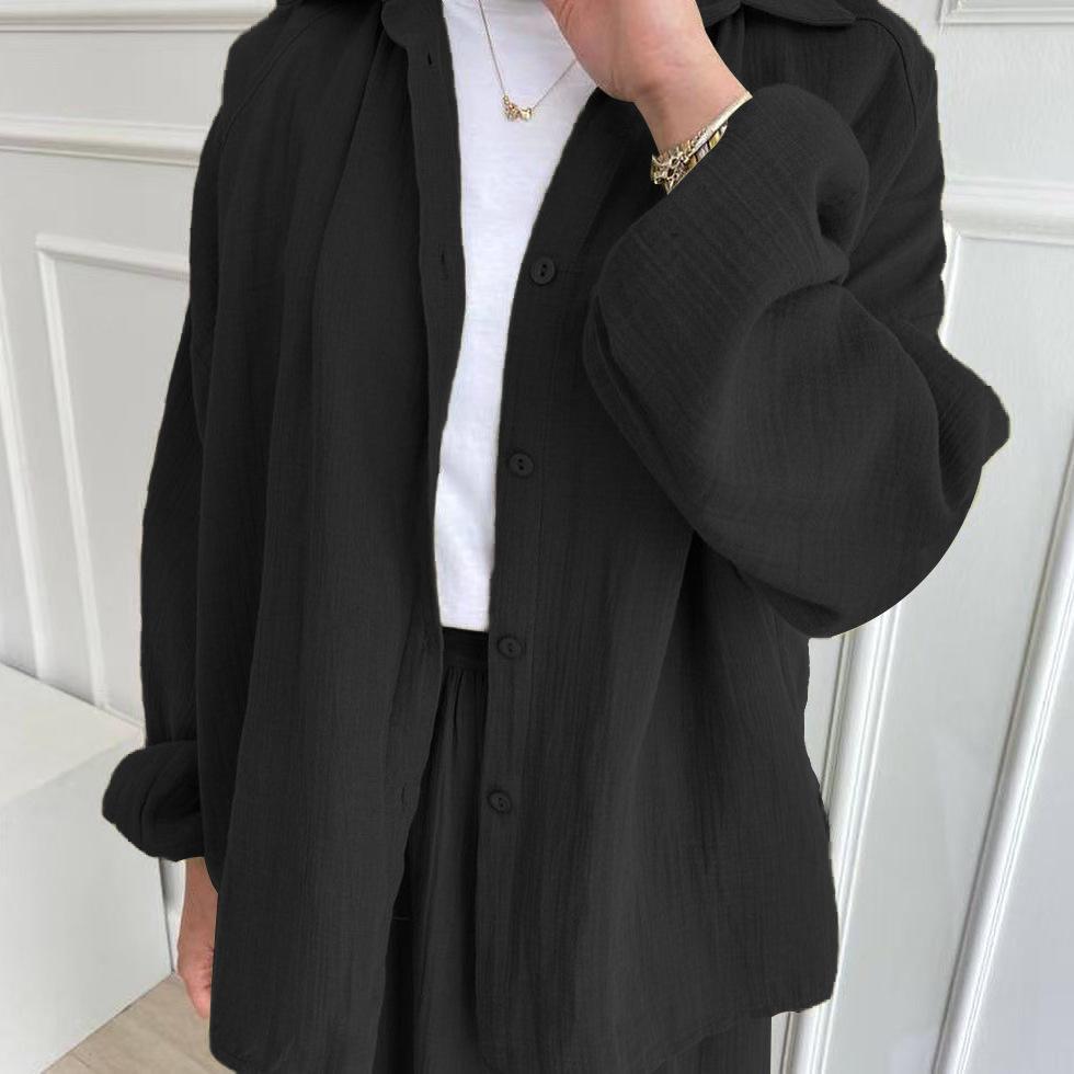 Новый женский повседневный мусульманский комплект с длинным рукавом и юбкой миди на весну и осень 2024 года