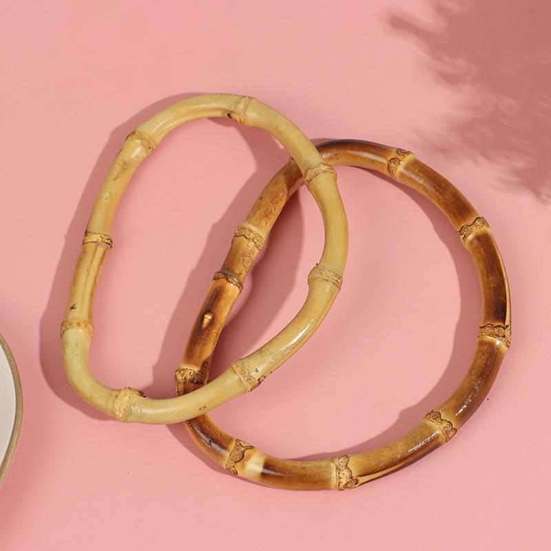 Vintage Bamboo Bag Wooden Handles Replacement Diy Accessories For Women Handbags