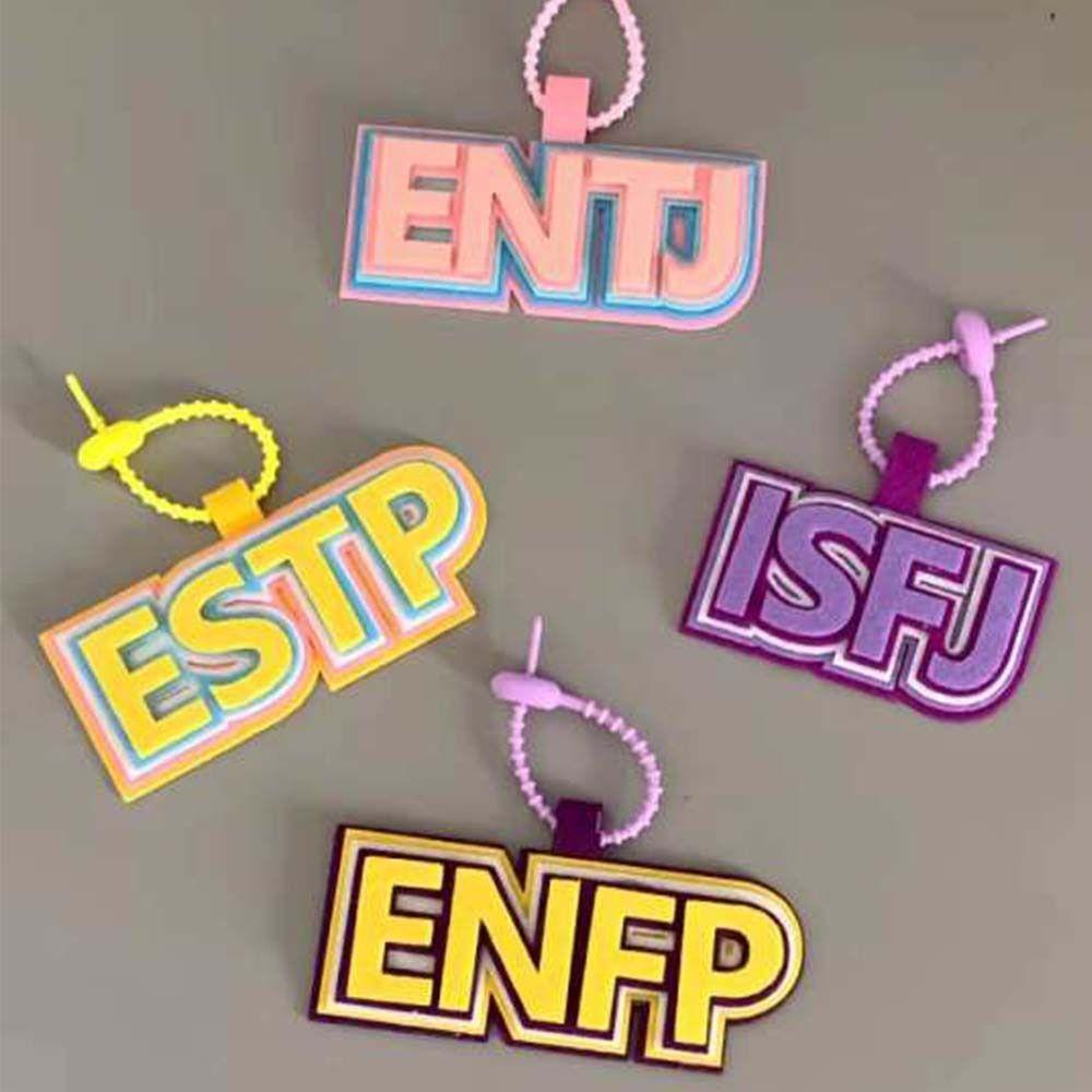 Letter MBTI Key Chain Korean Style 16 Type Personality Key Chain Non-woven Pendant Decoration