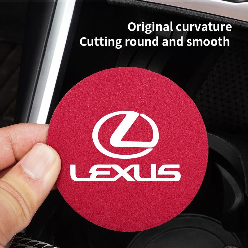 2Pcs Car Suede Coaster Anti-Slip Water Cup Pad Accessories For Lexus F SPORT GS GX IS LS LX CT LC LBX NX RX 350h 450h ES UX 300e