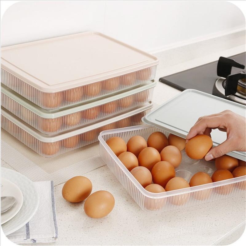 Multifunctional Household 24 Grid Refrigerator Fresh-keeping Box Egg Storage Box Portable Picnic Storage Box Kitchen Accessories