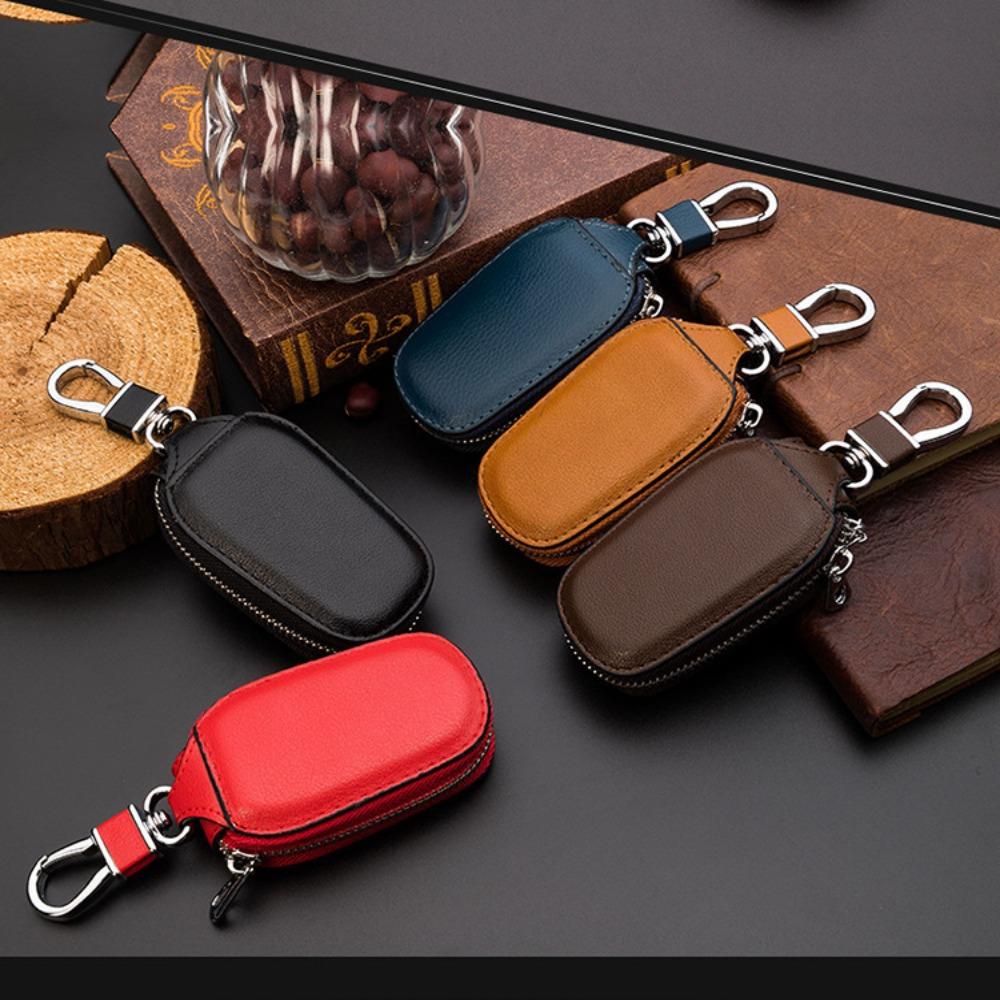 Unisex Keys Organizer Zipper Covers Key Holder Car Keychain Leather