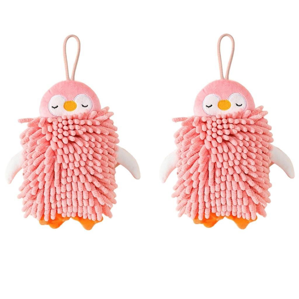 Lovely Penguin Chenille Hand Towel Quick Drying And Easy To Hang For Home Decoration Hand Towels 1PC