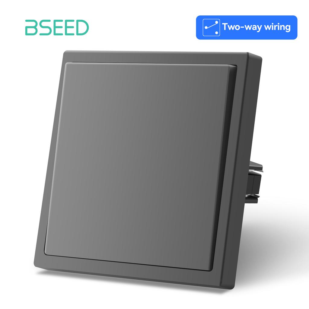 BSEED 1/2Gang Large Button Light Switches 1/2Way Plus Wall Power Type-c USB Sockets Fast Charging EU Standard Plastic Frames