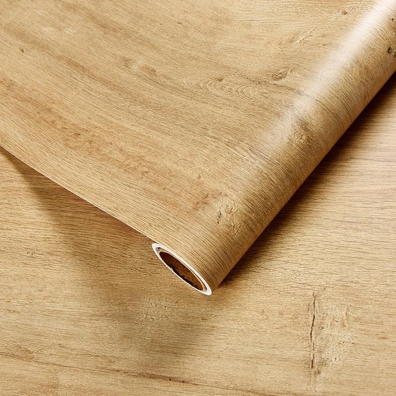 Furniture Renovation Stickers Self-adhesive Wood Grain Stickers Wallpaper Veneer Closet Cabinet Board Wooden Door Desktop Waterproof Imitation Wood