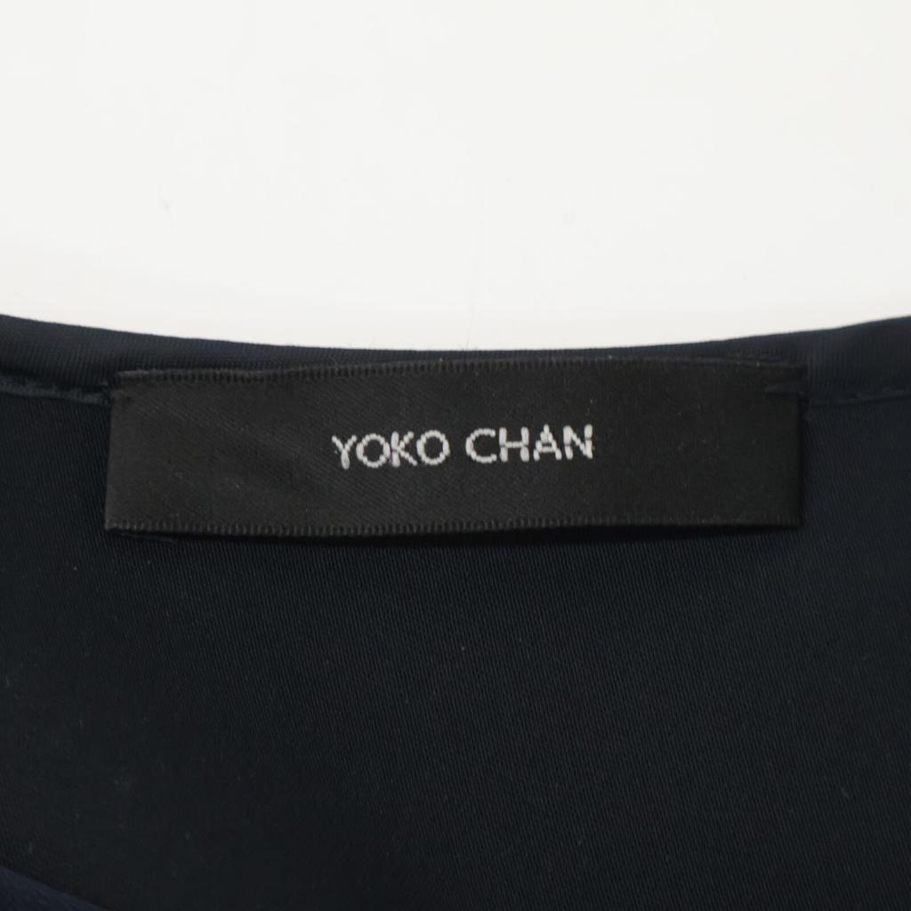 YOKOCHAN 2011 YCB-323-393 Navy Half Sleeve Frill Trim Blouse tops 38 NavyUsed