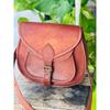 Women's Goat Leather Crossbody New Messenger Handbags Brown Bag